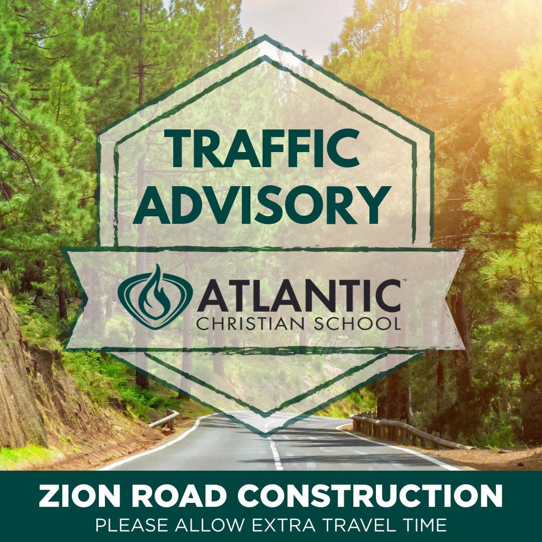 🚧 ACS Traffic Alert: Zion Road Construction - ACS families, please allow extra travel time for drop-off and pickup this week. Roadwork near our campus may cause delays:

• October 26–28: Paving near Carriage House Lane, close to the school, with flaggers directing traffic.

• October 21–30: Resurfacing along sections of Zion Road, with single-lane, alternating traffic.

Please drive slowly, follow flaggers’ directions, and use caution around work crews. Thank you for your patience and for helping keep our school community safe! 💚