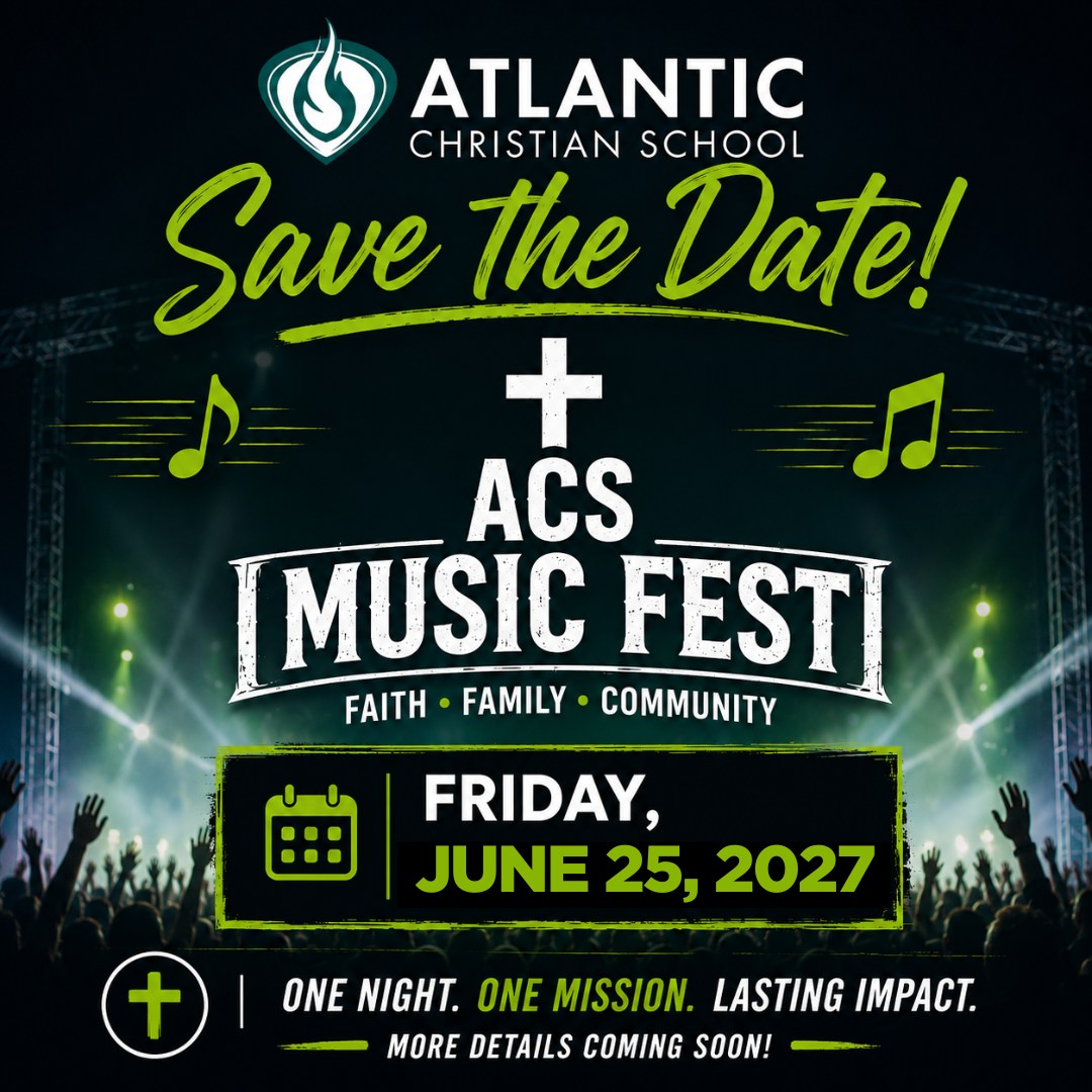 A beloved ACS tradition is making its return next year!

Mark your calendars for Friday, June 25, 2027 as Atlantic Christian School prepares to bring back ACS Music Fest!

This special evening will bring together our ACS family, local churches, alumni, and the South Jersey community for music, fellowship, activities, and fun while supporting Christian education.

Details are still being finalized, but we are excited to share more throughout the coming year. Want to learn more or get involved? Email Mrs. PJ Santos at psantos@acseht.org.

#ACSMusicFest #AtlanticChristianSchool #ChristianEducation #SouthJerseyEvents #SaveTheDate