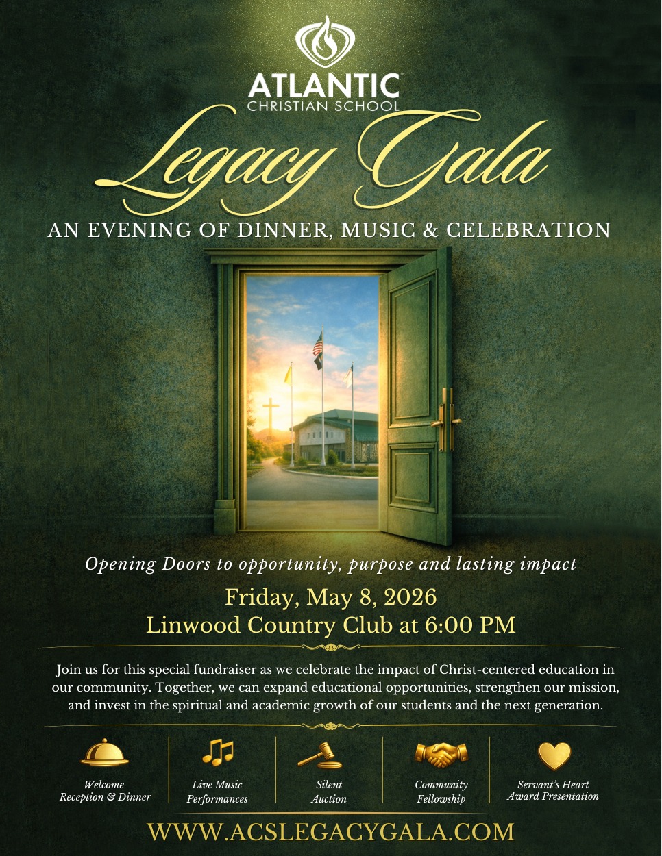 The ACS Legacy Gala is just one week away! There is still time to be part of this special evening. Tickets and sponsorship opportunities are still available.

📅 Friday, May 8, 2026
📍 Linwood Country Club
🕕 6:00–9:00 PM

Reserve your seat or learn more:
👉 acslegacygala.com

#ACSEHT #AtlanticChristian #LegacyGala #ChristianEducation