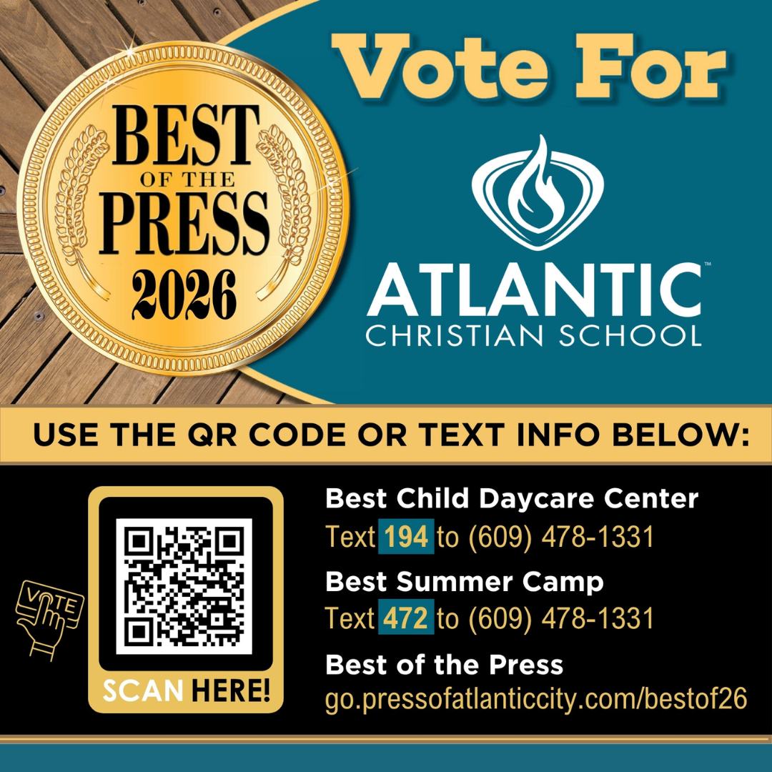 Atlantic Christian School has made it to the voting round for Best of the Press 2026!

Thank you to everyone who nominated ACS. We are grateful for your support, and now we need your help again!

Please vote for Atlantic Christian School in these two categories:

🏆 Best Child Daycare Center
Text 194 to (609) 478-1331

🏆 Best Summer Camp
Text 472 to (609) 478-1331

💻 Or vote online:
go.pressofatlanticcity.com/bestof26

Please share this post with family and friends and help us spread the word. Every vote counts!

#AtlanticChristianSchool #BestOfThePress2026 #VoteACS #ACSEHT #ChristianEducation #SouthJerseySchools #EggHarborTownship